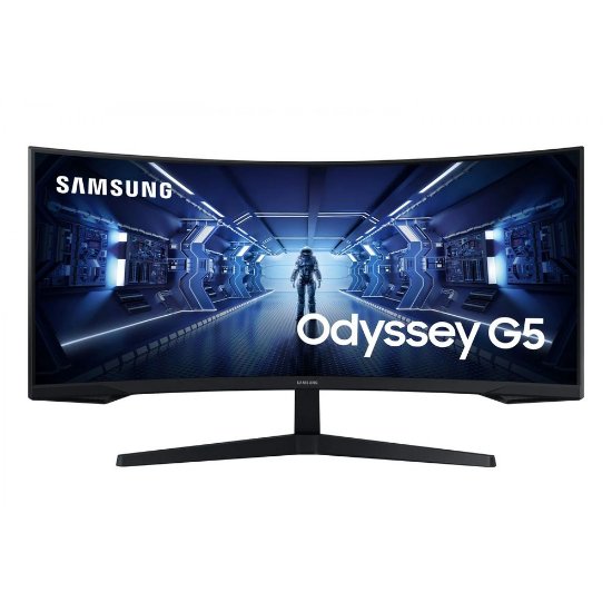 Samsung Odyssey G5 C34G55TWWP monitor, VA, 34", 21:9, 3440x1440, 144Hz/165Hz, HDMI, Display port