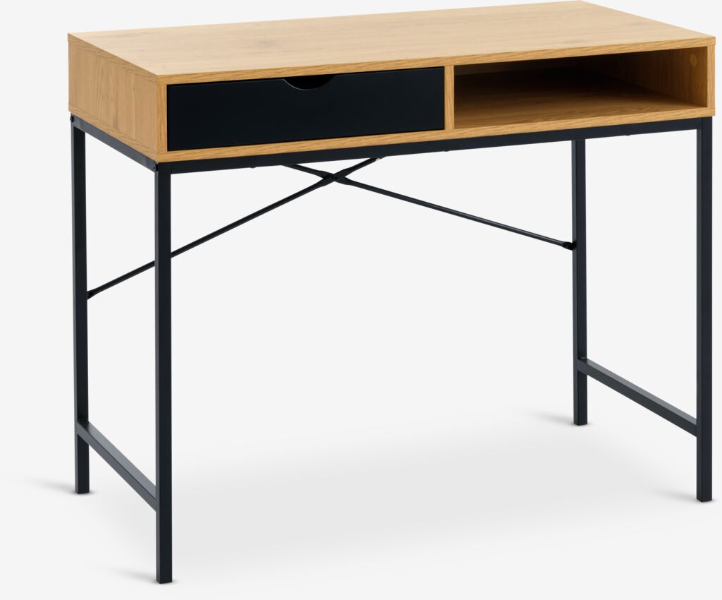 Radni stol TRAPPEDAL 48x95 1 ladica topli hrast boja/crna