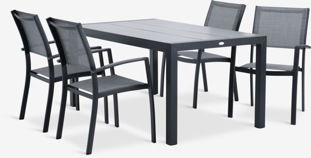 HAGEN D160 stol + 4 STRANDBY stolica siva
