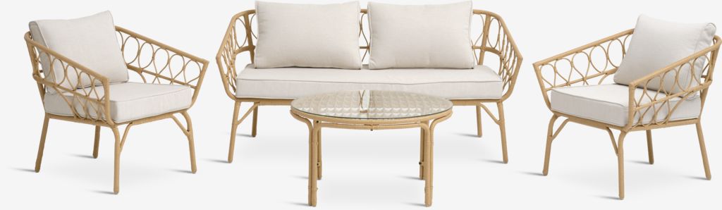 Vrtna garnitura JENNUM 4 osobe natur