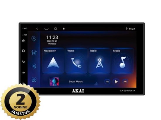 Auto radio AKAI CA-2DIN7064A, Android,FM, AM, 7