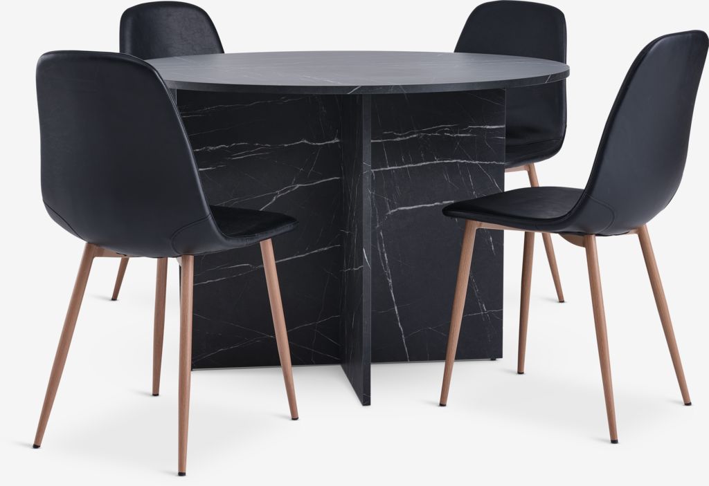 KRONDAL Ø110 mramor + 4 JONSTRUP crna