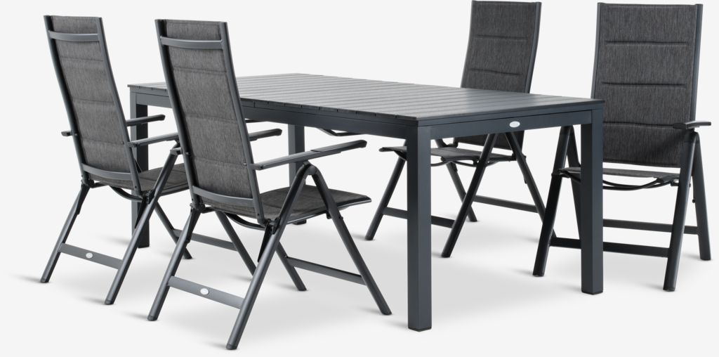 VATTRUP D206/321 stol crna + 4 MYSEN stolica siva