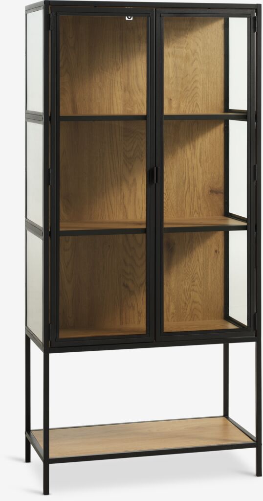 Vitrina TRAPPEDAL topli hrast/crna boja