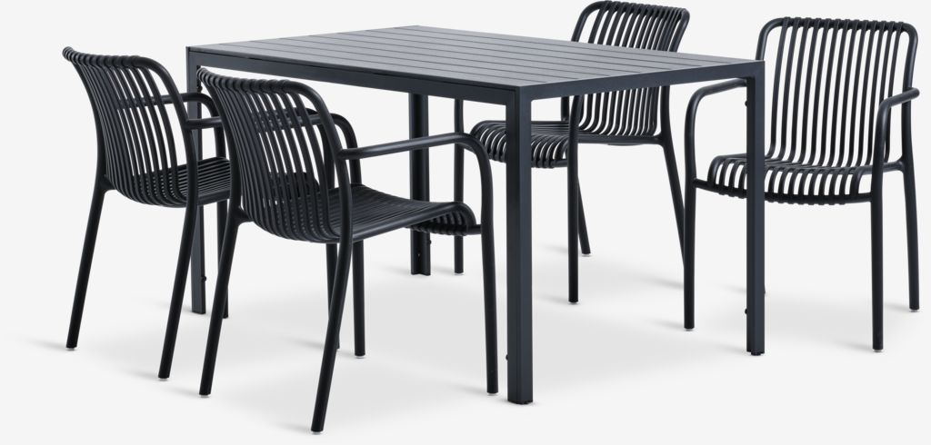 JERSORE D140 stol + 4 NABBEN stolica crna