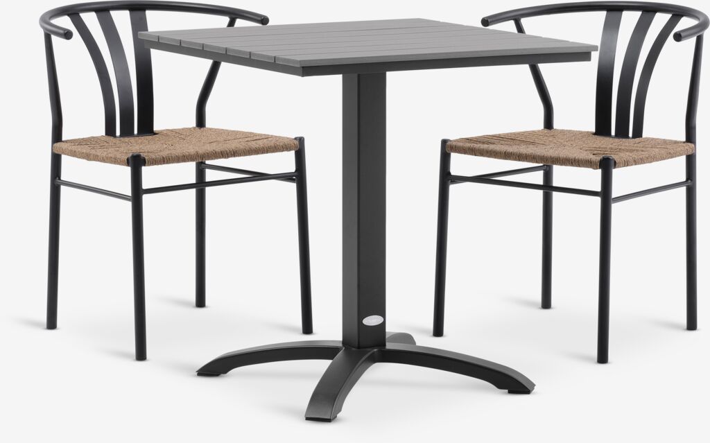 HOBRO D70 stol siva + 2 TAGMARK stolica crna