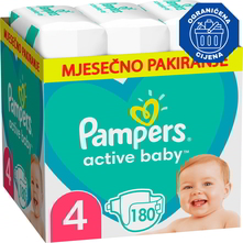 Pampers Active Baby Pelene, Veličina 4, mjesečno pakiranje 180/1