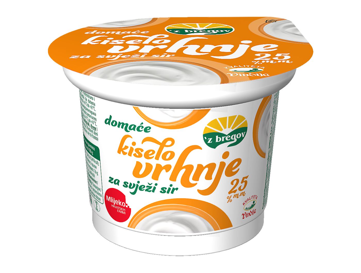 Vindija 'z bregov vrhnje kiselo 25% m.m. 300 g