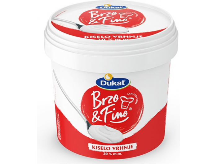 Dukat Brzo & Fino Kiselo vrhnje 20 % m.m. 900 g