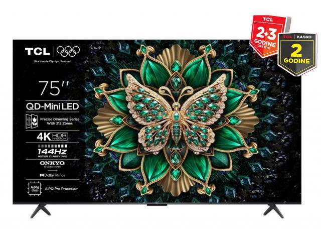 TCL 75C6K televizor, 75" (189 cm), QD MiniLED, Ultra HD, Google TV